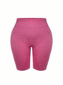 Easithlete 3件装加大码无缝高腰收腹瑜伽短裤 - 彩色 - 查看 4