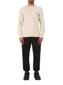 Hugo Boss Áo thun cổ tròn tay dài dáng rộng thoải mái Ever-X_CN dành cho nam - 131 Mở Trắng - Xem 3