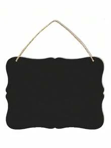 SHEIN 1PC Vintage Double Sided Wooden Hanging Chalkboard Sign Blackboard For Kitchen Wedding Decor Message Board Pet Tags Playroom Rustic Home Sign Small Hanging Board Farmhouse Decor