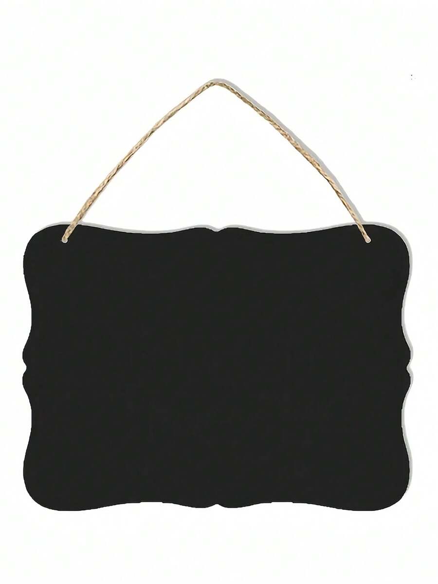 SHEIN 1PC Vintage Double Sided Wooden Hanging Chalkboard Sign Blackboard For Kitchen Wedding Decor Message Board Pet Tags Playroom Rustic Home Sign Small Hanging Board Farmhouse Decor