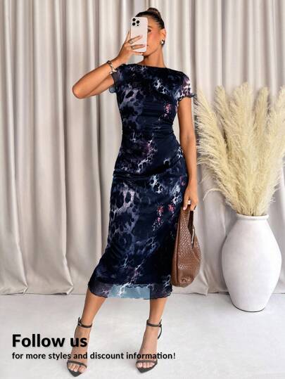 Lavishia Women's Fashionable Printed Short Sleeve Dress, Spring/Summer,Bohemian Clothes,Dresses For Women Summer