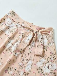 Franclia 女士花卉印花前系带半身裙 - 彩色 - 查看 5