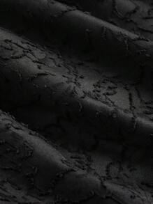 SHEIN X Hannahelzahed SHEIN MOD Váy maxi hở lưng dệt hoa mơ, nơ bản lớn, lãng mạn, thanh lịch với viền xếp nếp nhiều lớp, thích hợp cho các buổi hẹn hò, tiệc tùng, ngày lễ, tiệc trà, sinh nhật - màu đen - Xem 4