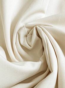 GlowEve CURVE Plus Size Women's Elegant Commuter Collared Gold Butterfly Button Short Sleeve Solid Color Dress - Apricot - View 3