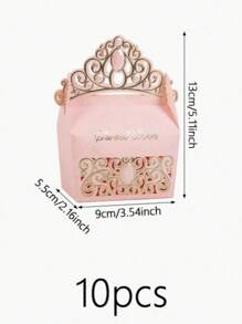 SHEIN 10pcs Beautiful Crown Shape Favor Gift Boxes For Birthday Party, Holiday, Wedding, Valentine Day - Multicolor - View 6