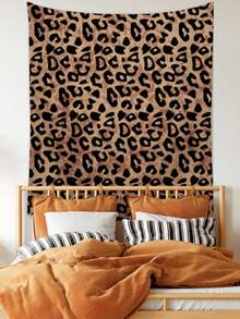 ROMWE Grunge Punk 1pc Chic European & American Leopard Print Polyester Tapestry, Suitable For Daily Living Room Bedroom Wall Decor, Camping Decor, All Season Tapestry - Multicolor - View 4