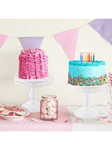 1 pieza Soporte de pastel con decoración de encaje blanco, Juego de soportes de pastel de metal, para exhibir bandejas de postres y cupcakes, adecuado para cumpleaños, fiestas, bodas, celebraciones - Multicolor - Ver 2