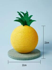 PETSIN 1 件 EcoPaws 耐用黄麻绳猫抓板，水果剑麻球设计，互动声控玩具，天然材质，安全不掉毛，适合猫咪 - 彩色 - 查看 5