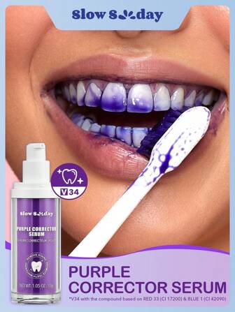 SlowSunday Purple Corrector Serum,Balance Yellow Warm And Purple Cool Colors, Remove Stains, Keep Your Mouth Clean And White,, Good Gift For Holiday, Party, Travel, Outdoor Activity, Thanksgiving, Christmas, Variety Holiday Oral Care