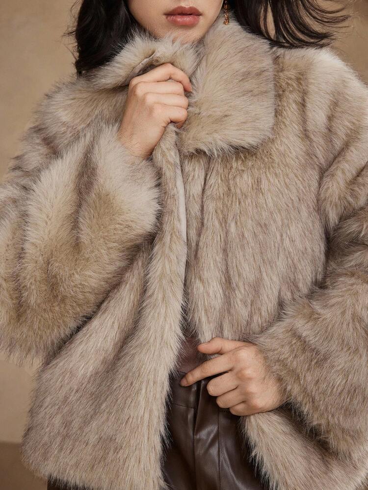 Women's Loose Casual Long Sleeve Faux Fur Fashion Jacket Fall/Winter Women Coats