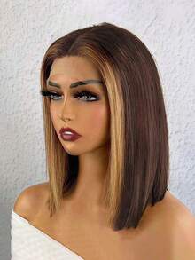 12英寸直发 180% 密度 13*4 透明蕾丝假发 真人发 波波头假发 - S4/27 - 查看 2