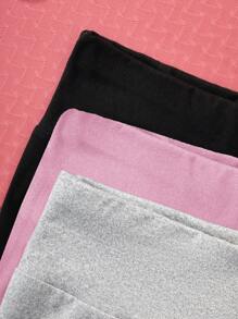 SHEIN 3pcs Tween Girl Casual Minimalist Mid-Length Leggings, Suitable For Spring & Summer, School, Campus, College - Multicolor - View 5