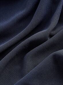 SHEIN MOD Women's Fashionable Elegant Romantic Ruched Asymmetric Midi Dress - Navy Blue - View 4