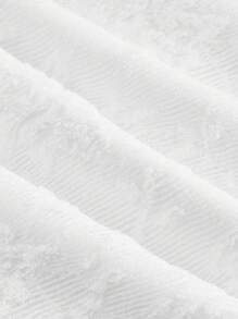 SHEIN MOD 大码女式白色文胸杯折领喇叭袖T恤 - 白色 - 查看 4