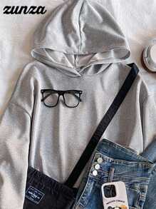 Lässiger, vielseitiger Allround-Sweatshirt für Teenager-Mädchen, grauer Oversized-Pullover-Sweatshirt für Herbst und Winter - Hellgrau - Übersicht 6