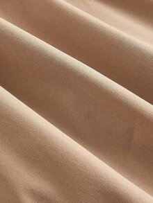 SHEIN MOD Váy xòe tay bồng xòe xẻ tà thanh lịch cỡ lớn, Đầm dự tiệc, Đầm dài đi làm duyên dáng cho mùa xuân/hè, Phong cách cung điện tối giản, Kỳ nghỉ thường ngày, Trang phục hàng ngày - Màu Khaki - Xem 4