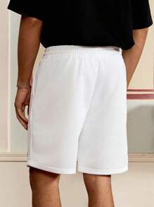 SWAVVY Pantaloncini da uomo con coulisse in vita e patch con lettera, adatti per il ritorno a scuola