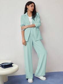 MOTF STUDIO 结构化单纽扣西装外套 - 綠色 - 查看 4