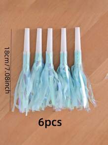 6PCS Dragon Tassel Party Whistles - Festive Birthday Celebration Noisemakers New Year & Themed Events - Blue - View 8