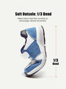 Fashionable & Versatile Blue Patchwork Breathable Baby Sneakers, Spring/Summer - Multicolor - View 3