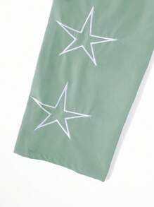 Manfinity Hypemode Loose Men's Star Pattern Side Striped Pants Men Oversized Pants Y2k Men Pants Streetwear Pants Men Pants With Stars Designer Sweatpants, 2000s Style - Green - View 3
