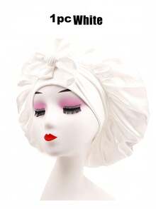 SHEIN Luxury Satin Silk Bandana With Adjustable Tie - Lightweight Hair Care Hat For All Night Comfort, Conditioning And Showering - Men's And Women's Bow Simulated Silk Beauty Hair Care Wide-Brimmed Hat Bandana Sleeping Hat - Multicolor - View 15