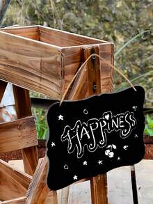 SHEIN 1PC Vintage Double Sided Wooden Hanging Chalkboard Sign Blackboard For Kitchen Wedding Decor Message Board Pet Tags Playroom Rustic Home Sign Small Hanging Board Farmhouse Decor