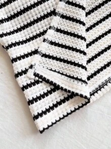 Soleia 女式条纹无袖中长连衣裙 - 黑與白 - 查看 7