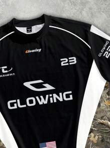 Manfinity ZONE917 Men's Street Style Patchwork Camouflage Color Block Loose Fit T-Shirt