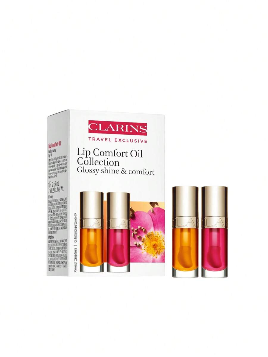Clarins Lip Comfort Oil Duo 01 & 04, Thích hợp sử dụng hàng ngày - Hồng - Xem 1