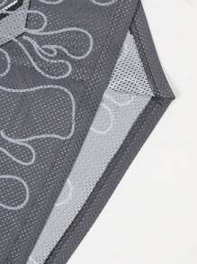 Manfinity Dauomo Men's Summer Casual Hollow Patchwork Pigeon Print T-Shirt - Dark Grey - View 5