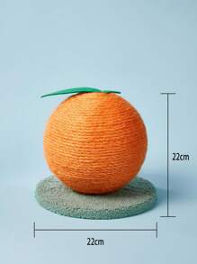 PETSIN 1 件 EcoPaws 耐用黄麻绳猫抓板，水果剑麻球设计，互动声控玩具，天然材质，安全不掉毛，适合猫咪 - 彩色 - 查看 7