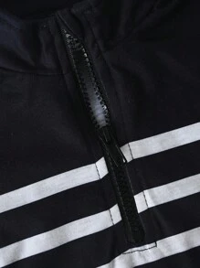 SHEIN Babyboy 春秋复活节庆祝装，休闲风格，厚实仿棉面料：包含加厚半拉链长袖上衣，采用柔软舒适的仿棉材质，以及宽松长裤。非常适合户外活动、室内舒适时光、轻松运动和玩耍，以及复活节派对绅士装扮。让宝宝时刻保持活力、时尚。 - 黑色 - 查看 7