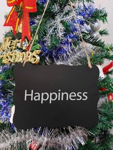 SHEIN 1PC Vintage Double Sided Wooden Hanging Chalkboard Sign Blackboard For Kitchen Wedding Decor Message Board Pet Tags Playroom Rustic Home Sign Small Hanging Board Farmhouse Decor