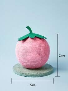 PETSIN 1 件 EcoPaws 耐用黄麻绳猫抓板，水果剑麻球设计，互动声控玩具，天然材质，安全不掉毛，适合猫咪 - 彩色 - 查看 6