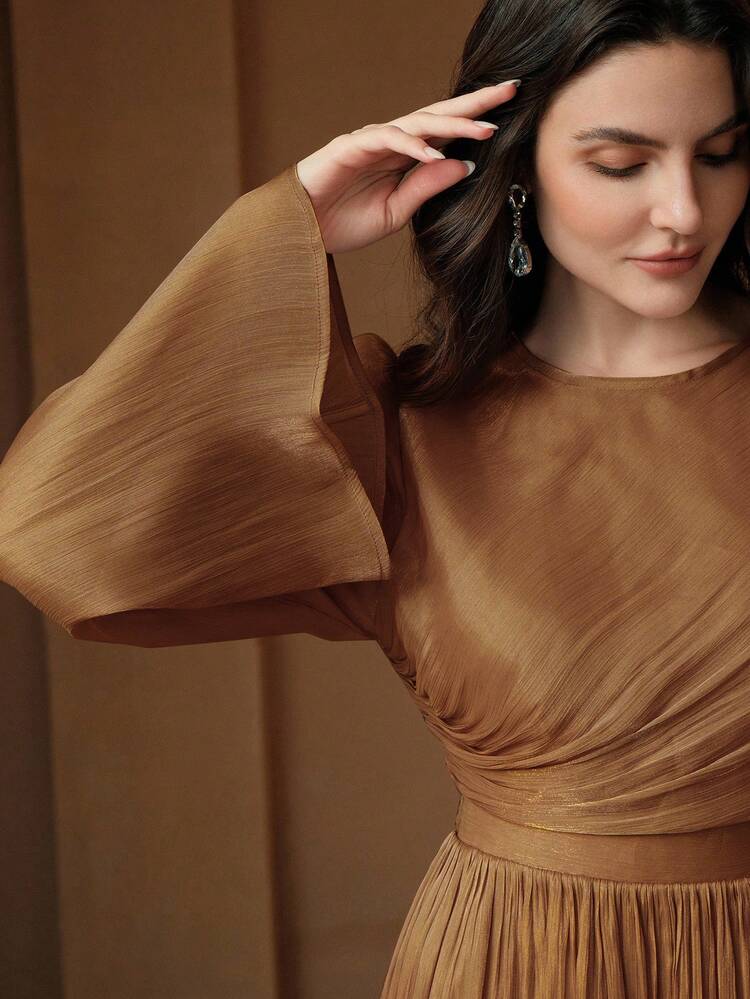 Anewsta Essential Women's Long Sleeve Dress, Elegant & Versatile For Commuting, Spring & Autumn