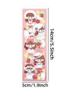 SHEIN 可爱卡通贴纸 100 片或 200 片防水全息激光材料预切线趣味装饰 DIY 混合设计适用于杯子瓶子笔记本电脑日记本剪贴簿明信片 - 彩色 - 查看 3