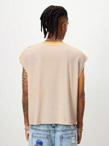 ROMWE MEN Prep Men's College Letter Basketball Sleeveless Tank Top