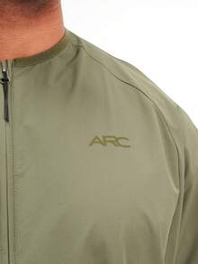 Men's Letter Print Raglan Sleeve Casual Jacket, Green - Green - View 4