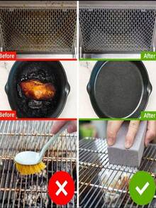 SHEIN 3 件装烤架清洁砖，带耐热手柄，浮石烤盘清洁石，可切割的多功能污渍和油污清洁刷，去除烧烤、游泳池、水槽的污渍，适用于炉灶、水槽、餐具、煎锅、烧烤网清洁、厨房、浴室、家居、家庭用品圣诞节节日礼物赠送，1 件 - 彩色 - 查看 2