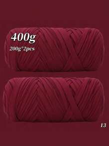 400克（200克*2），2绞装优质高弹布条纱线，适用于手工编织包袋、篮子、地毯、鞋子、各种家居用品和DIY手工艺品，有多种颜色可供选择 - 2卷布條 - 查看 58