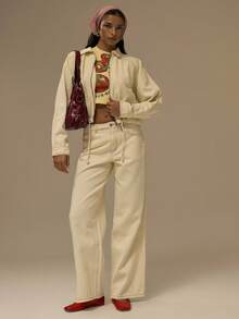 MUSERA Women Denim Jackets & Coats Work Office  Chic - Beige - View 5