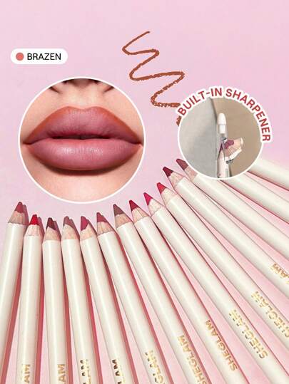 SHEGLAM Lip Facts 唇線筆-Brazen 奶油霧面唇線筆 高色素 不易褪色 絲般柔滑 霧面輪廓 色調唇妝 品牌 美容 化妝 化妝品 適合女性與女孩 完美搭配冬季春季 Y2K 時尚 流行 生日禮物 假期 派對準備就緒 最佳顏色