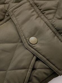 DAZY Abrigo acolchado y acolchado de invierno para hombre con cuello texturizado marrón, chaqueta verde militar - Verde militar - Ver 6