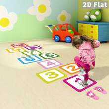 10pcs/Set Vibrant Plaid Digital Floor Decoration Sticker - Waterproof, Self-Adhesive, Removable, And Easy To Clean - Perfect For Jumping House, Classroom And Home Decor