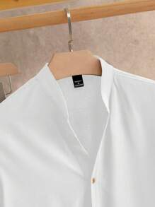 HIMLAND 2 piezas Conjunto casual de verano para hombres con camisa de manga corta de cuello vuelto y ajuste delgado - Multicolor - Ver 3