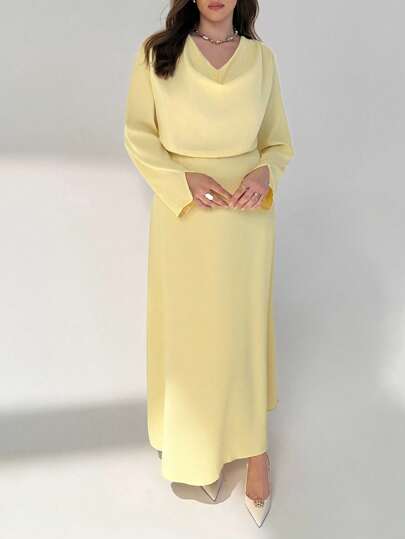 Auralis Plus Size Women's New Fashion Elegant Commuting Daily Long Sleeve Long Dress,Back To School,Wedding Guest Dress Women,Fall Women Clothes,Teacher Outfits For Women,Vacation Outfits Woman,Y2k,Business Casual Woman,Birthday Dresses For Women,Dresses For Women Elegant,Elegant Dresses For Women,Work Outfits For Women,Work Clothes Women,Concert Outfits For Women,Church Outfits Women,Fall Dresses For Women,Wedding Guest Dress,Church Dresses For Women,Fairycore,Dresses For Women Party,Halter Dress,Cream Yellow Dress