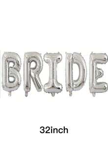 16 英寸/32 英寸新娘气球婚礼装饰玫瑰金银色新娘字母铝箔气球新娘送礼会单身派对用品最佳礼物、婚礼气球、婚礼装饰、家居装饰、房间装饰、派对回礼生日毕业生日装饰派对装饰单身派对装饰毕业装饰 - 彩色 - 查看 6