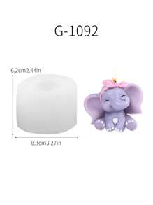1 Khuôn silicon hình con voi Khuôn silicon mini hình con voi Khuôn nến sáp nhựa trang trí thủ công - trắng - Xem 2