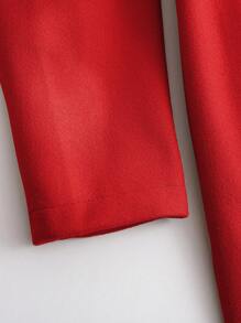 EMERY ROSE Plus Size Women's Solid Color Lapel Long Sleeve Zipper Front Elegant Overcoat Fall Winter Cloth For Women Autumn - Red - View 8